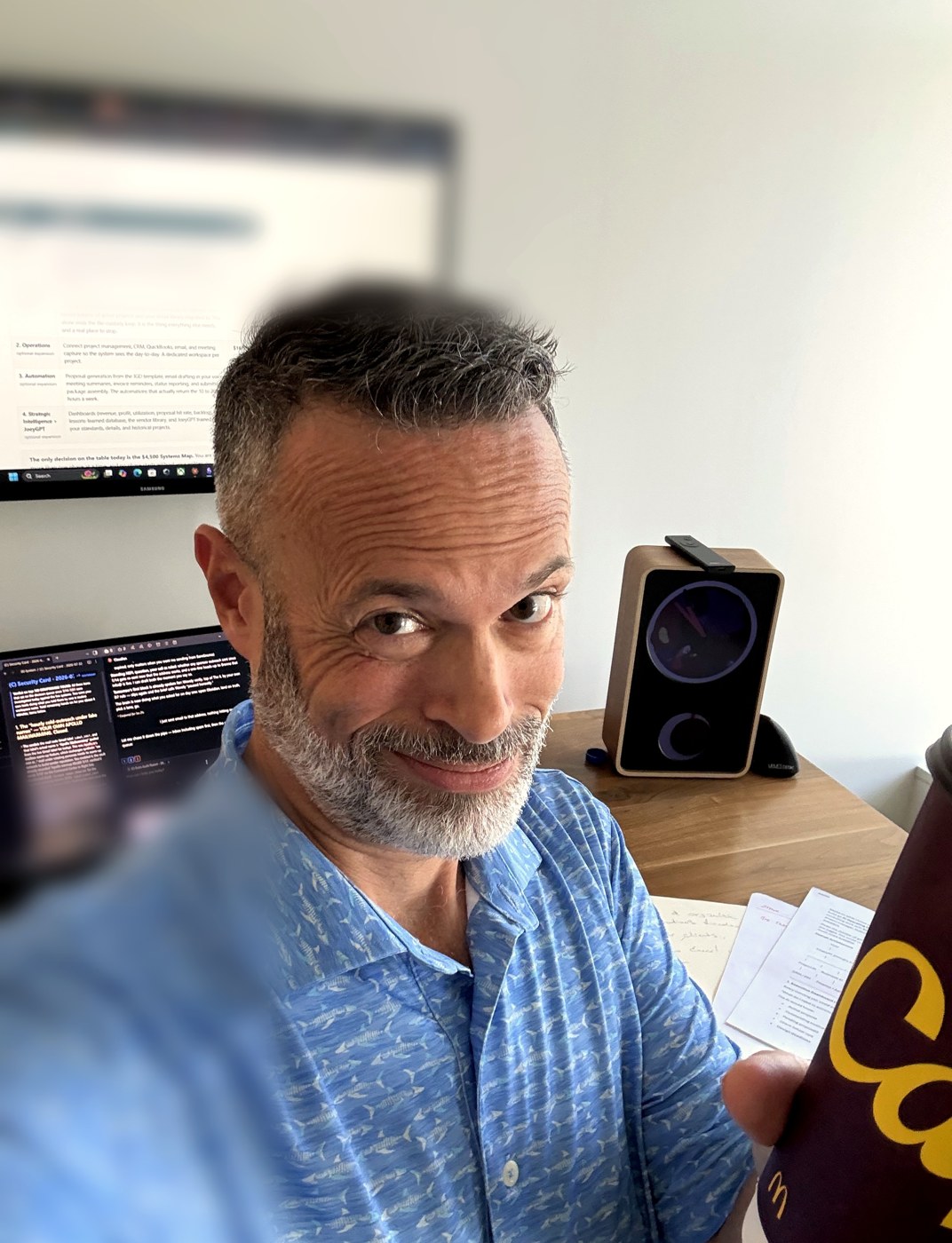 Adam at the desk